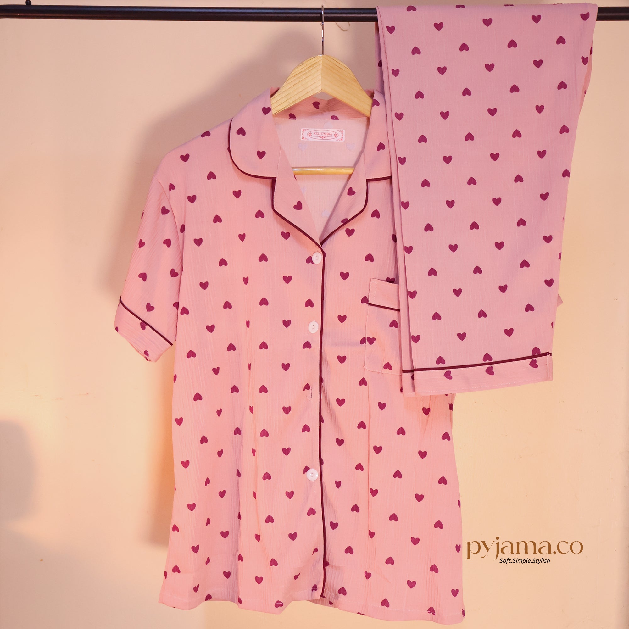 Pink Heart Print PJ