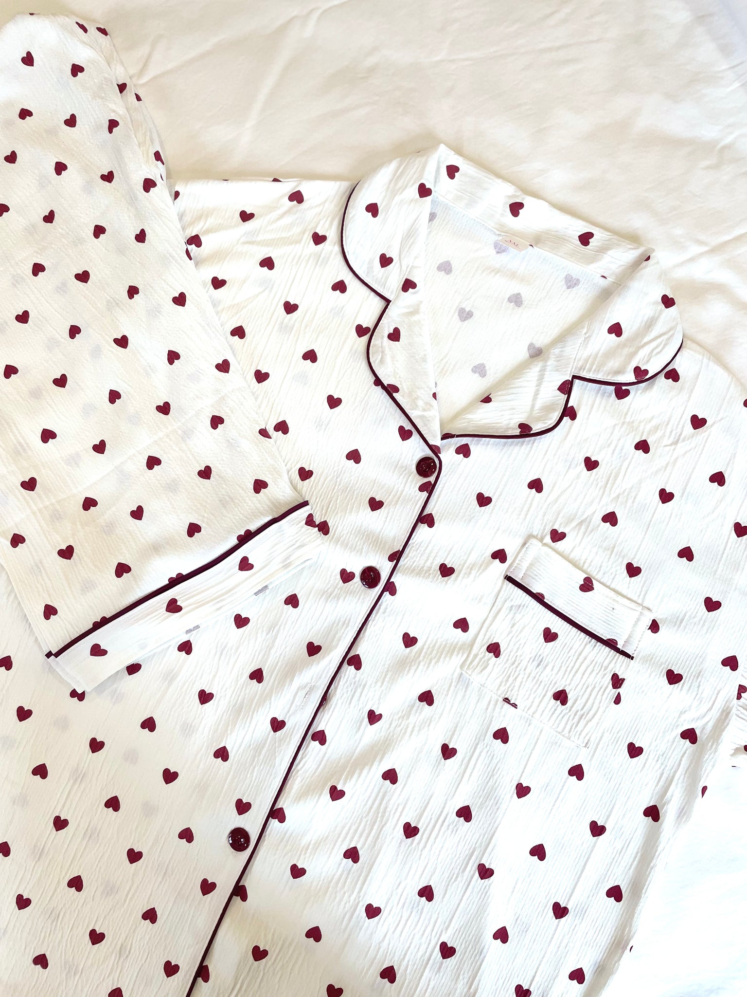 Red Heart Print PJ